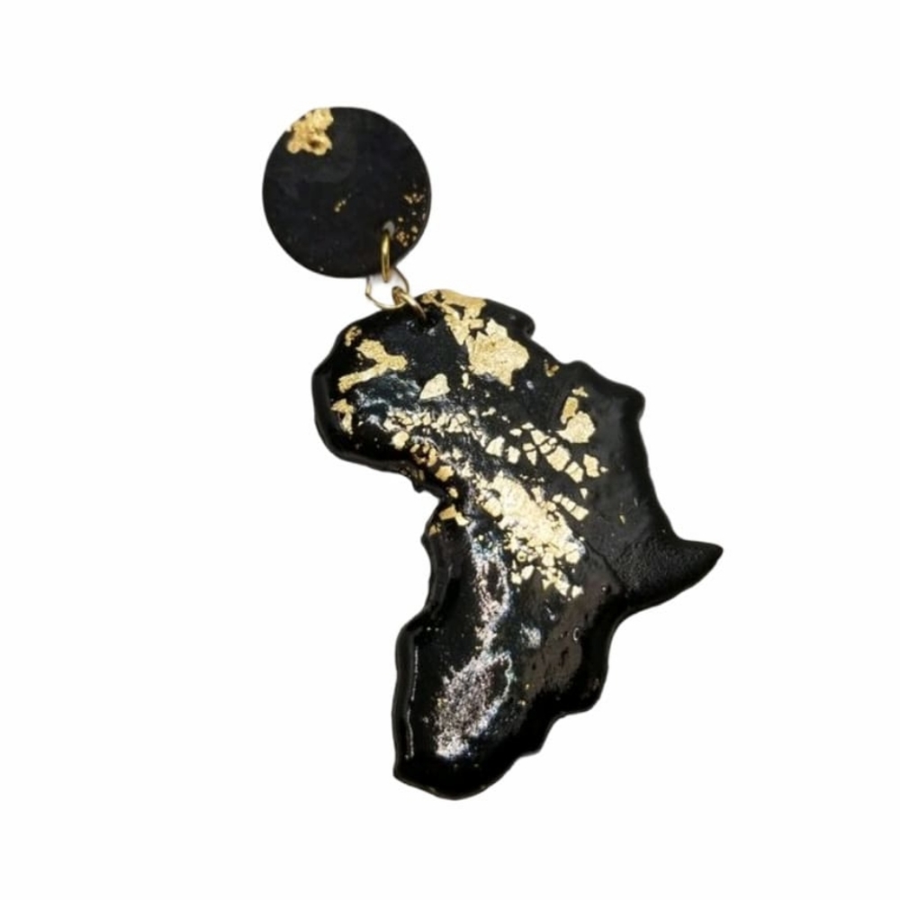 Galaxy BLACK AND GOLD AFRICA EARRINGS